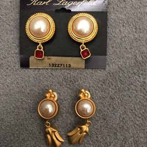 Unworn Karl Lagerfeld 80’s earrings